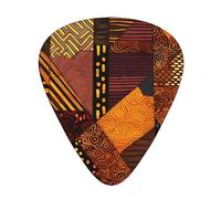 Guitar Picks 12 Pack, 3 Different Thickness African Style Patchwork Guitar Plectrums With Transparent Plastic Case For Electric Guitar Bass Ukulele Guitar, (Including 0.46mm, 0.71mm, 0.96mm)
