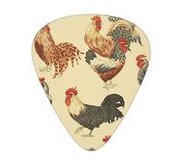 Guitar Picks 12 Pack, 3 Different Thickness Animal Art Chicken Painting Guitar Plectrums With Transparent Plastic Case For Electric Guitar Bass Ukulele Guitar, (Including 0.46mm, 0.71mm, 0.96mm)