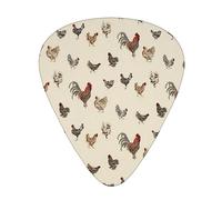 Guitar Picks 12 Pack, 3 Different Thickness Art Chicken Animal Painting Guitar Plectrums With Transparent Plastic Case For Electric Guitar Bass Ukulele Guitar, (Including 0.46mm, 0.71mm, 0.96mm)