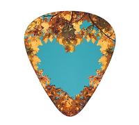 Guitar Picks 12 Pack, 3 Different Thickness Autumn Leaves Guitar Plectrums With Transparent Plastic Case For Electric Guitar Bass Ukulele Guitar, (Including 0.46mm, 0.71mm, 0.96mm)