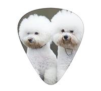 Guitar Picks 12 Pack, 3 Different Thickness Bichon Frise Guitar Plectrums With Transparent Plastic Case For Electric Guitar Bass Ukulele Guitar, (Including 0.46mm, 0.71mm, 0.96mm)