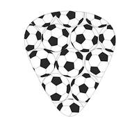 Guitar Picks 12 Pack, 3 Different Thickness Black And White Soccer Ball Pattern Guitar Plectrums With Transparent Plastic Case For Electric Guitar Bass Ukulele Guitar, (Including 0.46mm, 0.71mm, 0.96mm)