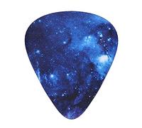 Guitar Picks 12 Pack, 3 Different Thickness Blue Galaxy Guitar Plectrums With Transparent Plastic Case For Electric Guitar Bass Ukulele Guitar, (Including 0.46mm, 0.71mm, 0.96mm)