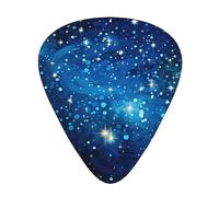 Guitar Picks 12 Pack, 3 Different Thickness Blue Shining Stars Guitar Plectrums With Transparent Plastic Case For Electric Guitar Bass Ukulele Guitar, (Including 0.46mm, 0.71mm, 0.96mm)