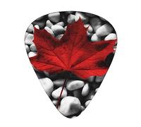 Guitar Picks 12 Pack, 3 Different Thickness Canada Flag Wallpapers Guitar Plectrums With Transparent Plastic Case For Electric Guitar Bass Ukulele Guitar, (Including 0.46mm, 0.71mm, 0.96mm)