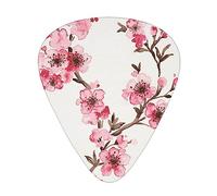 Guitar Picks 12 Pack, 3 Different Thickness Cherry Blossom Guitar Plectrums With Transparent Plastic Case For Electric Guitar Bass Ukulele Guitar, (Including 0.46mm, 0.71mm, 0.96mm)
