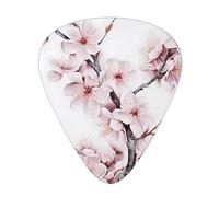 Guitar Picks 12 Pack, 3 Different Thickness Cherry Blossoms Tree Guitar Plectrums With Transparent Plastic Case For Electric Guitar Bass Ukulele Guitar, (Including 0.46mm, 0.71mm, 0.96mm)