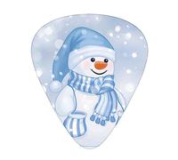 Guitar Picks 12 Pack, 3 Different Thickness Christmas Happy Snowman Guitar Plectrums With Transparent Plastic Case For Electric Guitar Bass Ukulele Guitar, (Including 0.46mm, 0.71mm, 0.96mm)