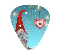 Guitar Picks 12 Pack, 3 Different Thickness Christmas Traditional Gnome Guitar Plectrums With Transparent Plastic Case For Electric Guitar Bass Ukulele Guitar, (Including 0.46mm, 0.71mm, 0.96mm)