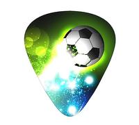 Guitar Picks 12 Pack, 3 Different Thickness Cool Soccer Ball Guitar Plectrums With Transparent Plastic Case For Electric Guitar Bass Ukulele Guitar, (Including 0.46mm, 0.71mm, 0.96mm)