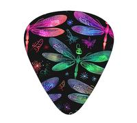 Guitar Picks 12 Pack, 3 Different Thickness Cute Dragonfly Guitar Plectrums With Transparent Plastic Case For Electric Guitar Bass Ukulele Guitar, (Including 0.46mm, 0.71mm, 0.96mm)