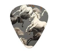 Guitar Picks 12 Pack, 3 Different Thickness Cute Horse Guitar Plectrums With Transparent Plastic Case For Electric Guitar Bass Ukulele Guitar, (Including 0.46mm, 0.71mm, 0.96mm)