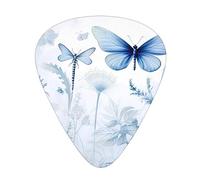 Guitar Picks 12 Pack, 3 Different Thickness Dragonfly Guitar Plectrums With Transparent Plastic Case For Electric Guitar Bass Ukulele Guitar, (Including 0.46mm, 0.71mm, 0.96mm)