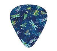 Guitar Picks 12 Pack, 3 Different Thickness Dragonfly Guitar Plectrums With Transparent Plastic Case For Electric Guitar Bass Ukulele Guitar, (Including 0.46mm, 0.71mm, 0.96mm)