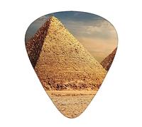 Guitar Picks 12 Pack, 3 Different Thickness Egyptian Pyramid In Desert Guitar Plectrums With Transparent Plastic Case For Electric Guitar Bass Ukulele Guitar, (Including 0.46mm, 0.71mm, 0.96mm)