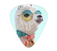 Guitar Picks 12 Pack, 3 Different Thickness Funny Cartoon Llama Guitar Plectrums With Transparent Plastic Case For Electric Guitar Bass Ukulele Guitar, (Including 0.46mm, 0.71mm, 0.96mm)