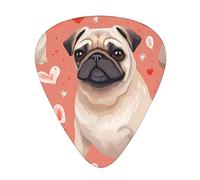 Guitar Picks 12 Pack, 3 Different Thickness Funny Cartoon Pug Puppy Dog Guitar Plectrums With Transparent Plastic Case For Electric Guitar Bass Ukulele Guitar, (Including 0.46mm, 0.71mm, 0.96mm)