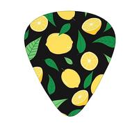 Guitar Picks 12 Pack, 3 Different Thickness Lemon Fruit Guitar Plectrums With Transparent Plastic Case For Electric Guitar Bass Ukulele Guitar, (Including 0.46mm, 0.71mm, 0.96mm)