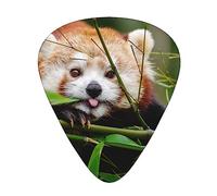 Guitar Picks 12 Pack, 3 Different Thickness Little Red Panda Guitar Plectrums With Transparent Plastic Case For Electric Guitar Bass Ukulele Guitar, (Including 0.46mm, 0.71mm, 0.96mm)