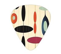 Guitar Picks 12 Pack, 3 Different Thickness Mid Century Modern With Drop Shapes Guitar Plectrums With Transparent Plastic Case For Electric Guitar Bass Ukulele Guitar, (Including 0.46mm, 0.71mm, 0.96mm)