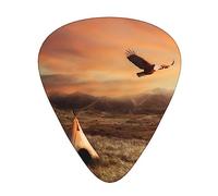 Guitar Picks 12 Pack, 3 Different Thickness Native American Tribes Guitar Plectrums With Transparent Plastic Case For Electric Guitar Bass Ukulele Guitar, (Including 0.46mm, 0.71mm, 0.96mm)