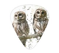 Guitar Picks 12 Pack, 3 Different Thickness Owl On The Tree Branch Guitar Plectrums With Transparent Plastic Case For Electric Guitar Bass Ukulele Guitar, (Including 0.46mm, 0.71mm, 0.96mm)