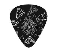 Guitar Picks 12 Pack, 3 Different Thickness Pizza Constellation Guitar Plectrums With Transparent Plastic Case For Electric Guitar Bass Ukulele Guitar, (Including 0.46mm, 0.71mm, 0.96mm)