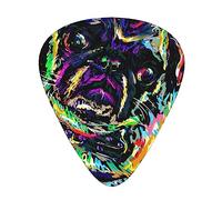 Guitar Picks 12 Pack, 3 Different Thickness Portrait Of Pug Guitar Plectrums With Transparent Plastic Case For Electric Guitar Bass Ukulele Guitar, (Including 0.46mm, 0.71mm, 0.96mm)