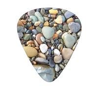 Guitar Picks 12 Pack, 3 Different Thickness Pretty Stones Guitar Plectrums With Transparent Plastic Case For Electric Guitar Bass Ukulele Guitar, (Including 0.46mm, 0.71mm, 0.96mm)