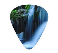 Guitar Picks 12 Pack, 3 Different Thickness Waterfall Painting Guitar Plectrums With Transparent Plastic Case For Electric Guitar Bass Ukulele Guitar, (Including 0.46mm, 0.71mm, 0.96mm)