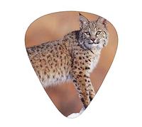 Guitar Picks 12 Pack, 3 Different Thickness Wild Bobcat Guitar Plectrums With Transparent Plastic Case For Electric Guitar Bass Ukulele Guitar, (Including 0.46mm, 0.71mm, 0.96mm)