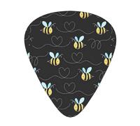 Guitar Picks-12 Pack Bumble Bees Pictures Guitar Picks In Three Different Thicknesses, Suitable For Electric Guitar And Band Players