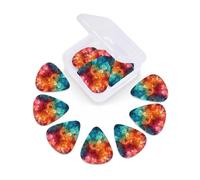 Guitar Picks 12 Pack Color Fusion Print Guitar Pick Holder Personalized Pick Holder Set Guitar Picks for Acoustic Guitars Violin Ukulele Bass