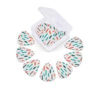 Guitar Picks 12 Pack Coral and Teal Arrows Print Guitar Pick Holder Personalized Pick Holder Set Guitar Picks for Acoustic Guitars Violin Ukulele Bass