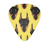 Guitar Picks 12 Pack Doberman Portrait Pattern Universal Abs Thin Medium Heavy Plectrums