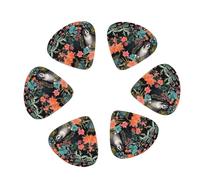 Guitar Picks 12 Pack Dog and flower Print Guitar Pick Holder Personalized Guitar Picks for Acoustic Guitars Violin Ukulele Bass