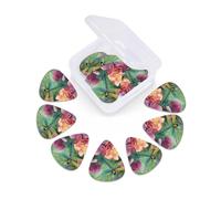 Guitar Picks 12 Pack Dragonfly Garden Spring Print Guitar Pick Holder Personalized Pick Holder Set Guitar Picks for Acoustic Guitars Violin Ukulele Bass