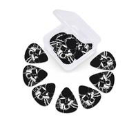 Guitar Picks 12 Pack Drummer Print Guitar Pick Holder Personalized Pick Holder Set Guitar Picks for Acoustic Guitars Violin Ukulele Bass