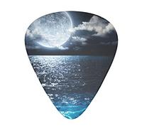 Guitar Picks 12 Pack Full Moon On Sea 0.46mm/0.71mm/0.96mm Thin Medium Heavy Plectrums
