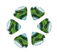 Guitar Picks 12 Pack Green Hills and Water Print Guitar Pick Holder Personalized Guitar Picks for Acoustic Guitars Violin Ukulele Bass