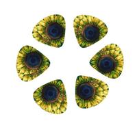 Guitar Picks 12 Pack Green Sunflower Print Guitar Pick Holder Personalized Guitar Picks for Acoustic Guitars Violin Ukulele Bass