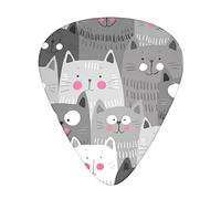Guitar Picks 12 Pack Grey Funny Cats Kitten Animals Guitar Music Lover Thin Medium Heavy Plectrums