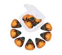 Guitar Picks 12 Pack Halloween Orange Print Guitar Pick Holder Personalized Pick Holder Set Guitar Picks for Acoustic Guitars Violin Ukulele Bass