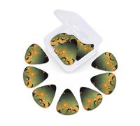 Guitar Picks 12 Pack Happy Halloween Print Guitar Pick Holder Personalized Pick Holder Set Guitar Picks for Acoustic Guitars Violin Ukulele Bass
