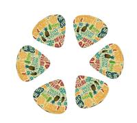 Guitar Picks 12 Pack Hawaiian slogans Print Guitar Pick Holder Personalized Guitar Picks for Acoustic Guitars Violin Ukulele Bass