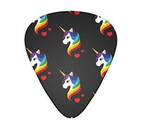 Guitar Picks 12 Pack Heart Love Unicorn Printed Thin Medium Heavy Plectrums