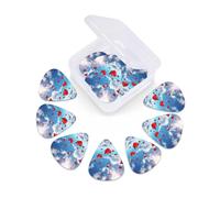 Guitar Picks 12 Pack Hearts in the Sky Print Guitar Pick Holder Personalized Pick Holder Set Guitar Picks for Acoustic Guitars Violin Ukulele Bass