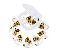 Guitar Picks 12 Pack Honey Bee Print Guitar Pick Holder Personalized Pick Holder Set Guitar Picks for Acoustic Guitars Violin Ukulele Bass