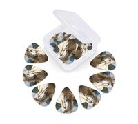 Guitar Picks 12 Pack Horse on Green Grass Print Guitar Pick Holder Personalized Pick Holder Set Guitar Picks for Acoustic Guitars Violin Ukulele Bass