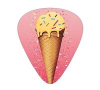 Guitar Picks 12 Pack Ice Cream And Waffle Pattern Printed Personalized Guitar Plectrums For Bass Acoustic Guitar Electric Guitar Includes Thin Medium Heavy Gauges